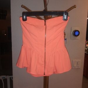 Peach Bustier w/ Front Zipper